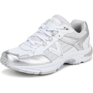 Vionic Womens 23Walk 2.0 Sneaker - White Silver Leather